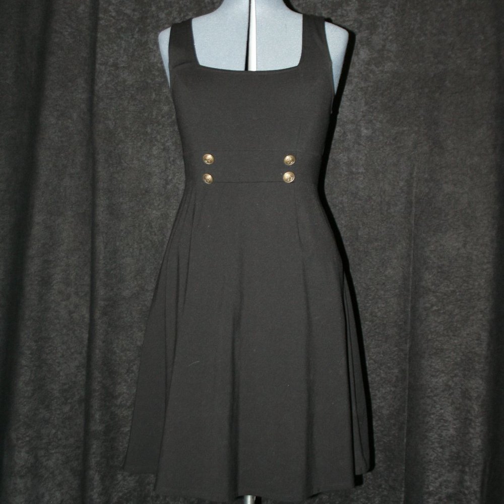 Black Square neck midi dress